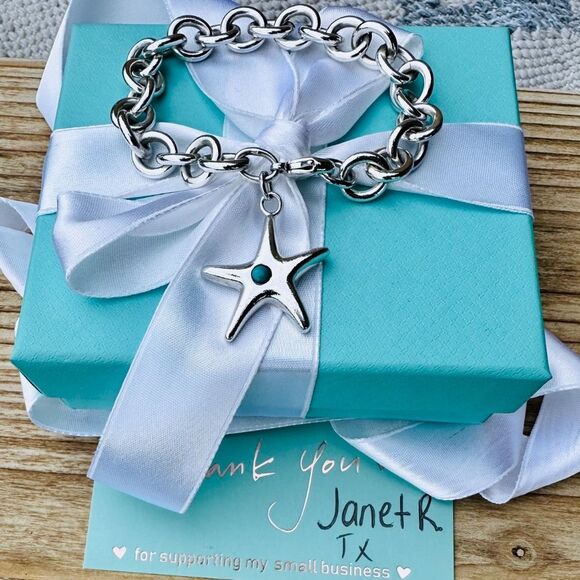 Tiffany & Co Starfish with Turquoise Bracelet, 7.5" - Picture 2 of 7
